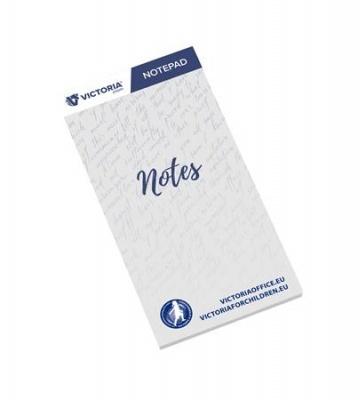 Jegyzettömb, 65x130 mm, 5x50 lap, sima, VICTORIA OFFICE