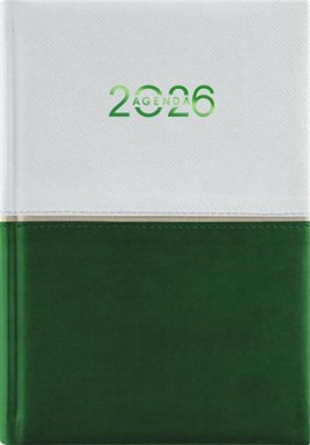 Naptár, tervező, A5, napi, DAYLINER "Contrast", fehér-zöld