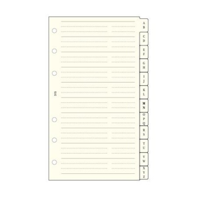 Kalendárium betét, telefonregiszter, "L", SATURNUS, chamois